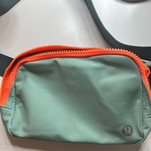 Lululemon Athletica Mint Green and Orange Crossbody Bag
